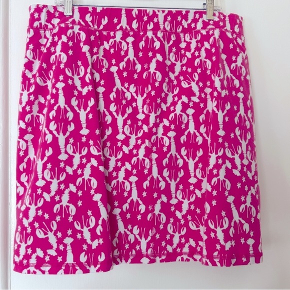 T by Talbots Skort Lobster Print Pink White Pull On Stretch plus size 2XP - Picture 5 of 13
